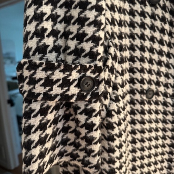 COMMENCE Oversized Houndstooth Tweed Trench Coat Size M NWT - Picture 7 of 10